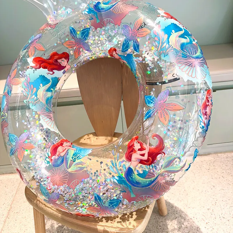 Nuovo Design sirena con paillettes anello da nuoto gonfiabile piscina galleggiante per bambini