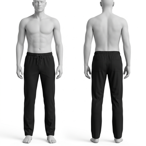 Pantalones Médicos Unisex, 180 GSM, Tela Elástica de Algodón y Poliéster, Azul Marino, Cintura con Cordón, Bordado Personalizado, Tela Tejida, Hospital - Product Image 2