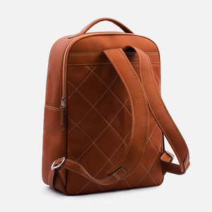 Unisex Genuine Leather <b>Backpack</b> 15 Inches Softback Zipper Closure Minimalist Style Day <b>Backpack</b> Durable 20-36L Capacity - Product Image 4