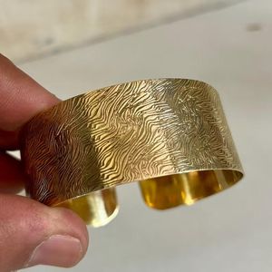 Brazalete Moderno de Latón, Anillo de Puño, Bañado en Oro, Duradero, Elegante, Accesorio de Boda para Mujer - Product Image 2