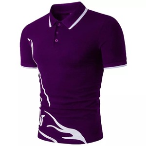 Tissu polaire 100 % coton anti-plis personnalisé pour chemises, logo imprimé par transfert thermique, manches courtes unies, décontracté, haute qualité pour hommes - Product Image 5