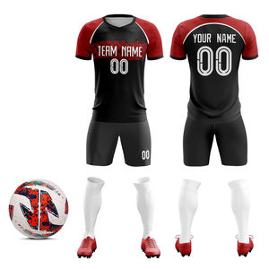 ชุดกีฬาฟุตบอลชุดกีฬาเสื้อฟุตบอลทำจากโพลีเอสเตอร์ระบายอากาศดีไซน์ใหม่ - Product Image 1