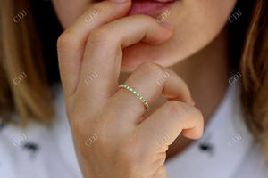 Bague de mariage en diamant émeraude et laboratoire pour femmes, bague en diamant fin 10k 14k 18k or jaune, bague de mariage luxueuse personnalisée - Product Image 3