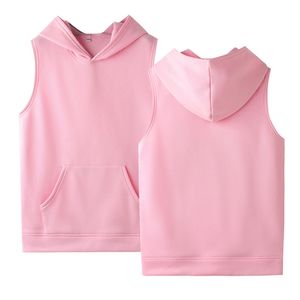 OEM Custom Logo High Quality Cotton Polyester Stylish Streetwear Men's Winter <b>Sleeveless</b> <b>Hoodies</b> Plus Size Essential Hot Sale - Product Image 1