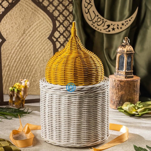 Vietnam Handmade Rattan Mosque Dome Hamper Basket for Ramadan <b>Gift</b> Packaging and <b>Islamic</b> Festival Decoration Wholesale - Product Image 6