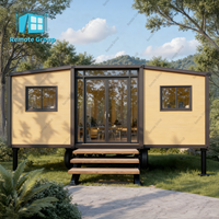 Maison Conteneur Préfabriquée de Luxe 20ft 40ft, Bâtiment en Acier Extensible pour Villa, Hôtel, Complexe Hôtelier avec Conception Modulaire 1-4 Chambres