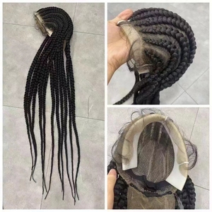 Pelo Afro Loc rizado resistente al calor, peluca trenzada de pelo humano profundo de fibra alta - Product Image 2
