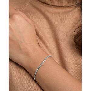 Pulsera de tenis fina azul cielo de 2 mm - Product Image 4