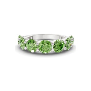 Bague essentielle en or massif 14 carats avec diamant de laboratoire vert océanique rond de 1,00 ct (tw) couleur vert océanique clarté VS 7 diamants Coastal - Product Image 1