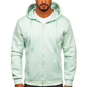 Personnalisable Heavyweight Relaxed Fit Oversize Solid Color Blank Full Zip Up Hoodie Casual Cotton Polyester Fleece Hoodie Men - Product Image 1