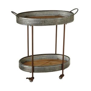 Chariot de bar galvanisé décoratif et chariot à deux niveaux moderne chariot de bar galvanisé par meubles en fer métallique le plus populaire de vente chaude - Product Image 1