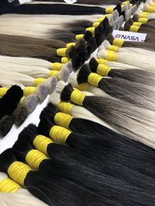 Prix de vente en gros extensions de cheveux en vrac 100% cheveux humains vierges vietnamiens couleur blonde 60cm double tirage - Product Image 3