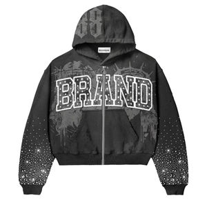 Jogging unisexe à capuche en coton 100% antibactérien, imprimé sur mesure, à coupe évasée, lourd, pour l'hiver, streetwear - Product Image 4