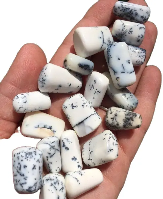 Natural Dendritic Opal Crystal Tumbles Stone For Creative People Converts into Faith Bulk Moss Agate tumbled Stone tumbled st