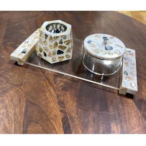 Handcrafted Arabic <b>Oud</b> <b>Bakhoor</b> Incense Burner Set in Acacia Wood with Geometric Design Eco-Friendly Religious Use Elegant Tray - Product Image 2