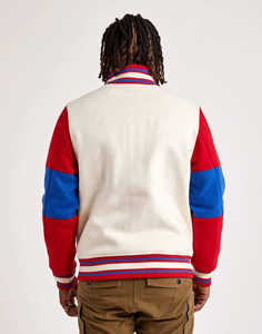 Veste universitaire de haute qualité avec logo personnalisé OEM manteau de baseball grande taille pour hommes vente en gros de manteau letterman à blocs de couleurs - Product Image 3