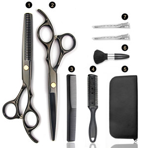 Barbier comprenant des ciseaux amincissants Ciseaux de bord de rasoir et rasoir de rasage Outils de salon de coiffure professionnels - Product Image 1