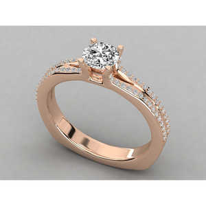 Bague solitaire en or 9 carats avec diamant brillant - Product Image 4