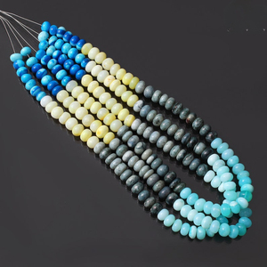 Cuentas de ópalo de caramelo multicolor Natural, cuentas de Rondelle lisas de ópalo de 8mm para la fabricación de joyas a precio de fabricante, piedras preciosas sueltas de 16" - Product Image 4