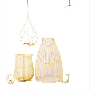 Linterna colgante de hierro personalizada de alta calidad, candelabros de Metal, decoración del hogar con forma geométrica para Pascua, Mesa del Día de San Valentín - Product Image 5