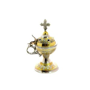 Gold Powder Coated Charcoal Burner Brass Fragrance Diffuser Tableware Luxury <b>Incense</b> Burner And Censer In Best Prices - Product Image 4