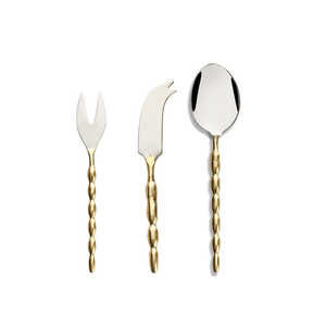 Venta al por mayor personalizado cuchillo de queso Promoción de acero inoxidable cuchillo de queso conjunto con mango de latón de forma ovalada - Product Image 5