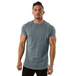 Camiseta de Manga Corta Negra para Hombre, Corte Regular, Cuello Redondo, Informal, Color Sólido, Tejido de Punto, Transpirable, Algodón de Secado Rápido, Ecológica - Product Image 2