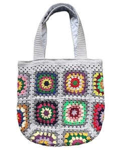 Sac à main à bandoulière en tricot de grande taille Granny Square Tole, sac fourre-tout esthétique à motif de crochet fait à la main pour filles OEM Made In Vietnam - Product Image 1
