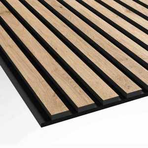 Pannello Acustico in Feltro PET Ecoupp, Doghe in Legno di Quercia Naturale, MDF Impiallacciato, Doghe Perforate in Poliestere Solido, Accupanel - Product Image 2