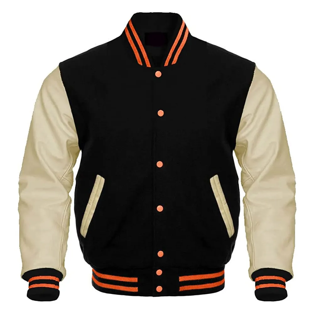 Hoge Kwaliteit Varsity Jack Custom Geborduurde Honkbal Uniformen Voor Mannen Herfst Nieuwe Letters Street Lo