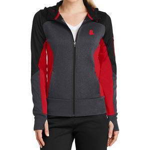 เสื้อมีฮู้ดสำหรับสตรีเสื้อมีซิปแบบมีสีรับผลิตโลโก้ได้ตามต้องการดีไซน์ของคุณเอง - Product Image 1