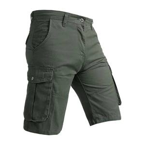 Pantalones cortos cargo multibolsillo para hombre, pantalones cortos tácticos informales de algodón verde para hombre, pantalones cortos - Product Image 4