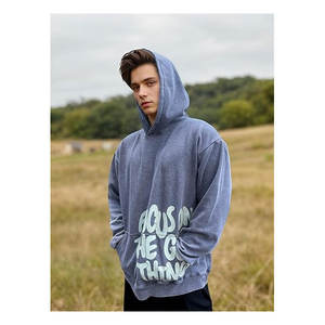 เสื้อฮู้ดฝรั่งเศสเทอร์รี่บ็อกซี่พิมพ์ลายดิจิตอลใส่ได้ทั้งชายและหญิงมีสายสะพายไหล่สำหรับฤดูหนาวออกแบบได้ตามที่ต้องการ - Product Image 3