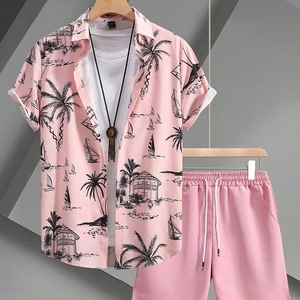 ชุดเสื้อกางเกงขาสั้นระบายอากาศพิมพ์ลาย3D ชุดเสื้อยืดผ้าฝ้าย100% ใหม่ชุดกางเกงขาสั้นมีสไตล์พรีเมี่ยมสำหรับผู้ชาย - Product Image 1