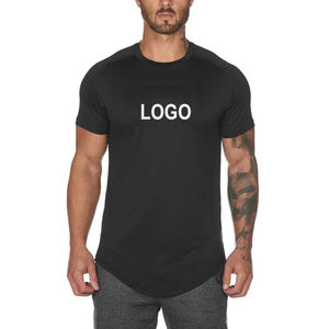 Camisetas informales holgadas de manga corta con cuello redondo para hombre, camisetas de verano con cuello redondo para hombre, camisetas deportivas Hipster Longline Drop Cut - Product Image 1