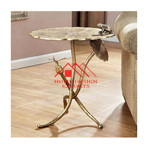 Latest Design Aluminium Gold Antique Flower Top <b>Side</b> <b>Tables</b> for Home Decorations 2022 New Design Metal Aluminium End <b>Tables</b> - Product Image 1