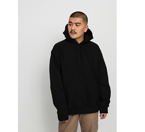 Alta calidad 100% algodón Premium personalizado en relieve Logo estampado invierno algodón liso hombres de gran tamaño pulóver con capucha ropa personalizada - Product Image 1