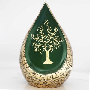 Urnas de cremación Urnas funerarias para cenizas humanas-Exhibición en casa o en nicho en el columbario Urnas de aluminio grabadas en oro para cenizas - Product Image 6