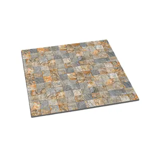 流行餐厅地板亚光质朴瓷砖300x 600毫米亚光瓷质低光泽防滑陶瓷生锈棕色地砖