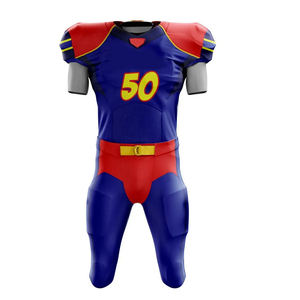 Uniforme de fútbol americano personalizado OEM transpirable 100% poliéster Jersey Transferencia de Calor impreso de talla grande diseñe su propio personalizado - Product Image 5