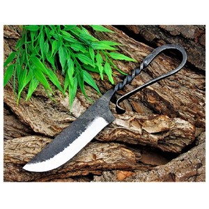 Handmade Custom Carbon Steel Viking Knife with Fine <b>Leather</b> Sheath Hot Selling Trending Camping Product Hand Forged Handle - Product Image 2