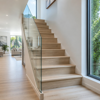 Marchepied d'escalier en MDF stratifié AC5 Carb2 robuste, résistant aux rayures, pour projets hôteliers, vente en gros aux États-Unis