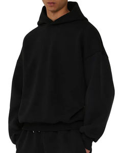 Sudadera con Capucha Extragrande de Invierno, Estilo Urbano, de Poliéster/Algodón, Personalizable, Lisa, Cortavientos, con Capucha, Estilo de Alta Costura - Product Image 4