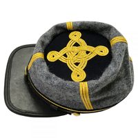 Gorra de Visera de Algodón y Poliéster con Bordado de Insignia de Coronel de Infantería Confederado Civil, Ajustable, de PVC
