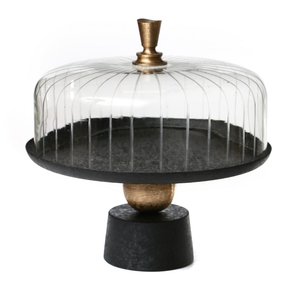 Natural Look Black <b>Cake</b> Stand <b>Glass</b> <b>Dome</b> Wedding Party Birthday Desert Display Tray for Butter Plate <b>Cake</b> Serving <b>Cake</b> Tools - Product Image 4
