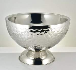 OEM Bulk Wholesale Stainless Steel Double Wall <b>Ice</b> Pattern for Champagne Bowl Durable Rust-Resistant Party Barware <b>Beverage</b> <b>Tubs</b> - Product Image 3