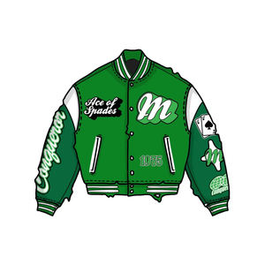 OEM personalizado al por mayor 100% chaqueta de béisbol de algodón hombres tamaño completo bordado bombardero vintage chaqueta de béisbol personalizado chaquetas universitarias - Product Image 5