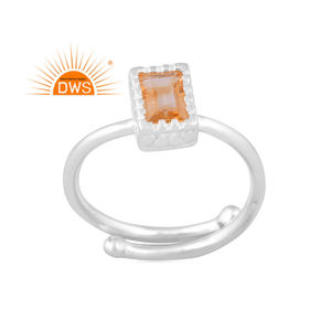 เครื่องประดับอัญมณีซิทรีนธรรมชาติปรับได้ดีไซน์แบบทำด้วยมือเงินสเตอร์ลิงปรับได้ตามต้องการ - Product Image 1