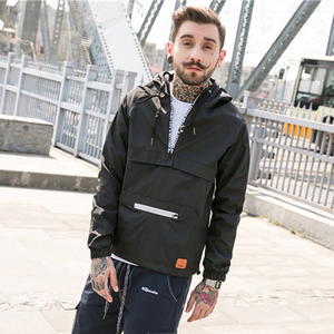 เสื้อกันลมแนวสตรีทฮิปฮอปของผู้ชายเสื้อแจ็คเก็ตโพลีเอสเตอร์100% พอดีตัวลำลองกลางแจ้งเสื้อกันลมสำหรับผู้ชาย - Product Image 5