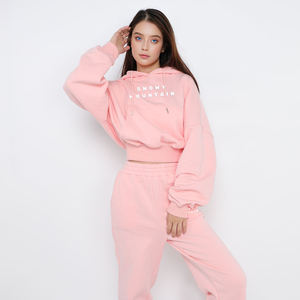 Vêtements pour femmes Pantalon de survêtement et sweat à capuche pour femmes à imprimé bouffant personnalisé et lourd Ensemble Streetwear surdimensionné 2 pièces pour femmes - Product Image 1